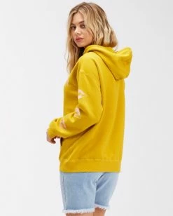 BILLABONG Sun Club Pullover Graphic Hoodie GOLD STAR -Women Clothing Shop abjsf00223 billabongw ymq0 bck1