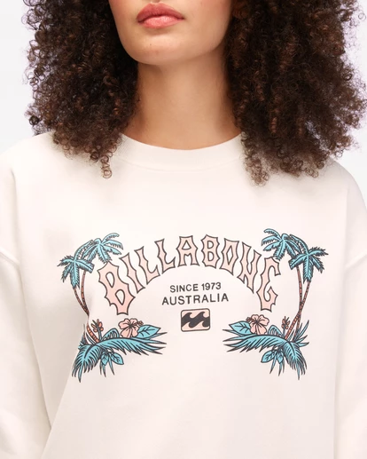 BILLABONG Heritage Palm Crewneck Sweatshirt SALT CRYSTAL 4 BILLABONG Heritage Palm Crewneck Sweatshirt SALT CRYSTAL - Image 4