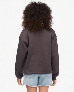 BILLABONG Summer Tour Crewneck Sweatshirt OFF BLACK -Women Clothing Shop abjsf00267 billabongw ofb bck1