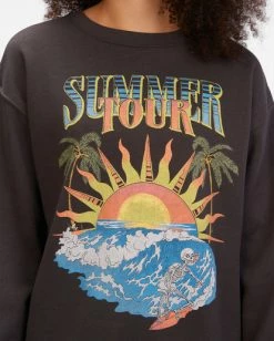 BILLABONG Summer Tour Crewneck Sweatshirt OFF BLACK -Women Clothing Shop abjsf00267 billabongw ofb dtl1