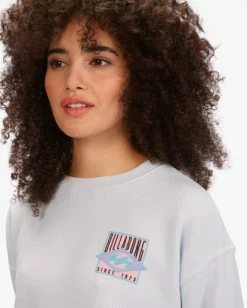 BILLABONG Early Days Crewneck Sweatshirt ICE BLUE -Women Clothing Shop abjsf00270 billabongw icb dtl2