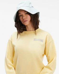 BILLABONG Ocean Scenes Crewneck Sweatshirt MELLOW YELLOW -Women Clothing Shop abjsf00281 billabongw mly dtl1