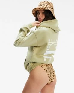 BILLABONG Poolside View Pullover Hoodie CACTUS -Women Clothing Shop abjsf00283 billabongw cac bck1