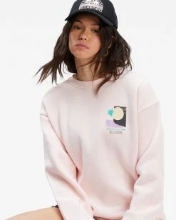 BILLABONG Into The Sunset Crewneck Sweatshirt BARELY BLUSH