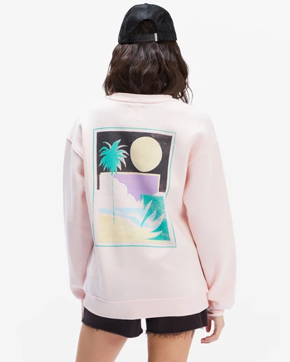 BILLABONG Into The Sunset Crewneck Sweatshirt BARELY BLUSH 4 BILLABONG Into The Sunset Crewneck Sweatshirt BARELY BLUSH - Image 4