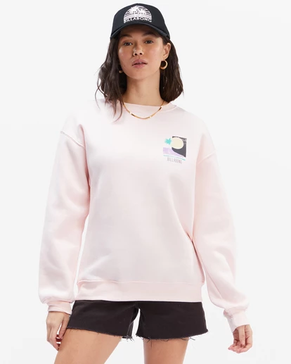 BILLABONG Into The Sunset Crewneck Sweatshirt BARELY BLUSH 2 BILLABONG Into The Sunset Crewneck Sweatshirt BARELY BLUSH - Image 2