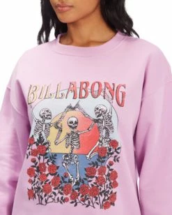 BILLABONG Morning Sun Crewneck Sweatshirt LIT UP LILAC -Women Clothing Shop abjsf00302 billabongw lul dtl1