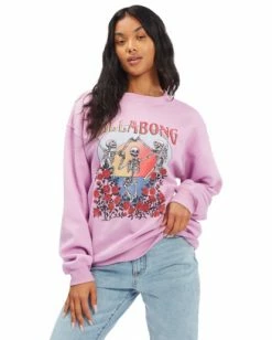 BILLABONG Morning Sun Crewneck Sweatshirt LIT UP LILAC