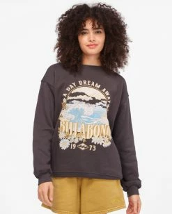 BILLABONG Day Dream Away Crewneck Sweatshirt OFF BLACK
