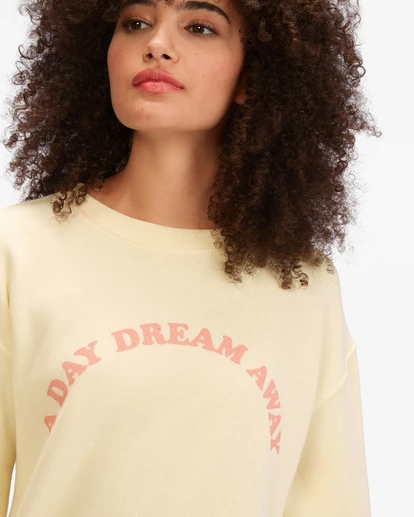 BILLABONG My Day Dream Crewneck Sweatshirt YELLOW FADE 4 BILLABONG My Day Dream Crewneck Sweatshirt YELLOW FADE - Image 4