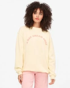 BILLABONG My Day Dream Crewneck Sweatshirt YELLOW FADE