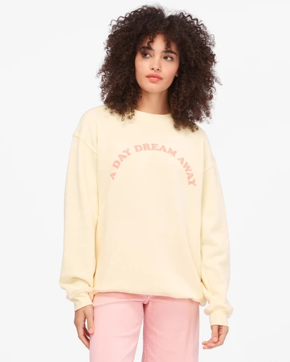 BILLABONG My Day Dream Crewneck Sweatshirt YELLOW FADE 1 BILLABONG My Day Dream Crewneck Sweatshirt YELLOW FADE