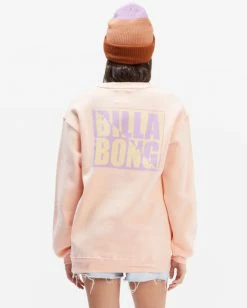 BILLABONG Tropic Shore Crewneck Sweatshirt TROPICAL PEACH -Women Clothing Shop abjsf00318 billabongw tpe bck1