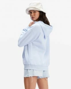 BILLABONG Heritage Crystal Ink Pullover Hoodie ICE BLUE -Women Clothing Shop abjsf00320 billabongw icb bck1