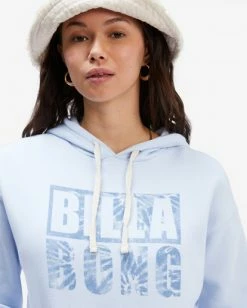 BILLABONG Heritage Crystal Ink Pullover Hoodie ICE BLUE -Women Clothing Shop abjsf00320 billabongw icb dtl1