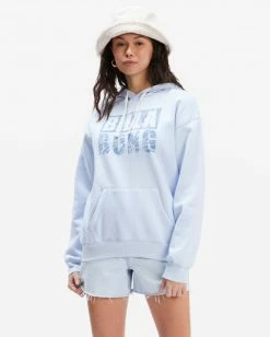 BILLABONG Heritage Crystal Ink Pullover Hoodie ICE BLUE