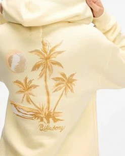 BILLABONG Sunny Palms Pullover Hoodie YELLOW FADE -Women Clothing Shop abjsf00322 billabongw ylf dtl1