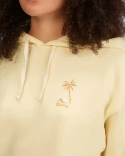 BILLABONG Sunny Palms Pullover Hoodie YELLOW FADE -Women Clothing Shop abjsf00322 billabongw ylf dtl2