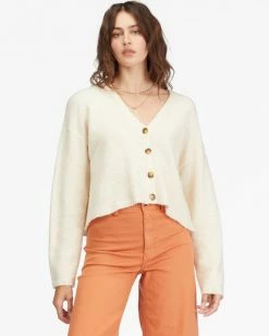 BILLABONG Short N Sweet Cardigan Sweater WHITE CAP