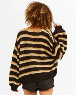 BILLABONG Laid Back Deep-V Sweater OFF BLACK -Women Clothing Shop abjsw00134 billabongw blk bck1