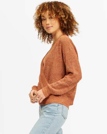 BILLABONG Bring It Cross-Wrap Sweater WHITE CAP 4 BILLABONG Bring It Cross-Wrap Sweater WHITE CAP - Image 4