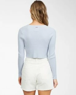 BILLABONG Rising High Pullover Sweater CLEAR SKY -Women Clothing Shop abjsw00139 billabongw csy bck1