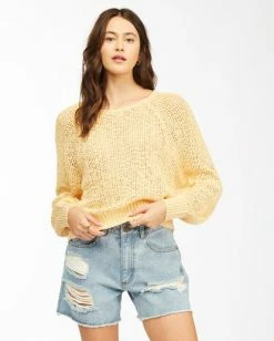 BILLABONG Sundown Relaxed Crewneck Sweater WHITE CAP -Women Clothing Shop abjsw00151 billabongw yej0 frt1