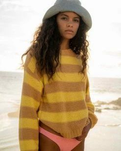 BILLABONG Seeing Double Crop Crewneck Sweater TOFFEE 12 BILLABONG Seeing Double Crop Crewneck Sweater TOFFEE -Women Clothing Shop abjsw00152 billabongl yfw0 frt1