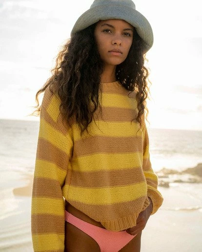 BILLABONG Seeing Double Crop Crewneck Sweater TOFFEE 5 BILLABONG Seeing Double Crop Crewneck Sweater TOFFEE - Image 5