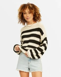 BILLABONG Seeing Double Crop Crewneck Sweater TOFFEE 10 BILLABONG Seeing Double Crop Crewneck Sweater TOFFEE -Women Clothing Shop abjsw00152 billabongw ofb frt1