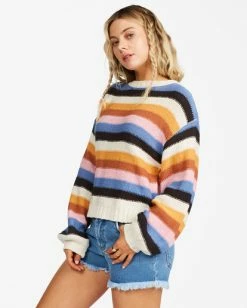 BILLABONG Seeing Double Crop Crewneck Sweater TOFFEE 14 BILLABONG Seeing Double Crop Crewneck Sweater TOFFEE -Women Clothing Shop abjsw00152 billabongw tof sd1