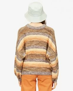 BILLABONG Cuddle Up Striped Pullover Sweater LIT UP LILAC 9 BILLABONG Cuddle Up Striped Pullover Sweater LIT UP LILAC -Women Clothing Shop abjsw00161 billabongw lul bck1