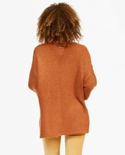 BILLABONG Tuned In Tunic Sweater BRONZE -Women Clothing Shop abjsw00162 billabongw brz bck1
