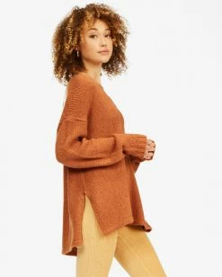 BILLABONG Tuned In Tunic Sweater BRONZE -Women Clothing Shop abjsw00162 billabongw brz sd1