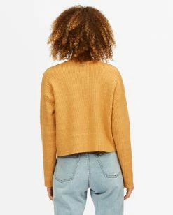 BILLABONG Match Set V-Neck Cardigan GOLD DUST -Women Clothing Shop abjsw00164 billabongw gdd bck1