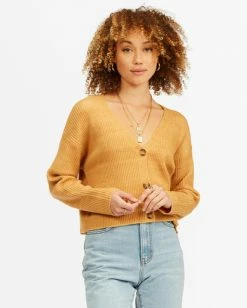 BILLABONG Match Set V-Neck Cardigan GOLD DUST