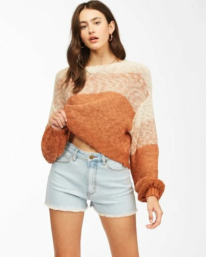 BILLABONG Blending In Cropped Sweater SANDSTONE 1 BILLABONG Blending In Cropped Sweater SANDSTONE