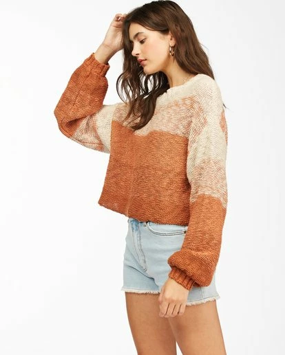 BILLABONG Blending In Cropped Sweater SANDSTONE 2 BILLABONG Blending In Cropped Sweater SANDSTONE - Image 2