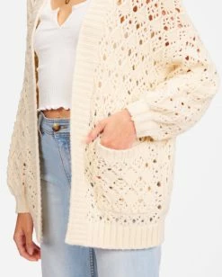BILLABONG Hideaway Open Front Cardigan Sweater WHITE CAP -Women Clothing Shop abjsw00175 billabongw wcp dtl1