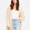 BILLABONG Hideaway Open Front Cardigan Sweater WHITE CAP