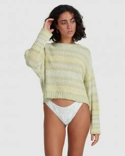 BILLABONG Easy Going Sweater GRASS 10 BILLABONG Easy Going Sweater GRASS -Women Clothing Shop abjsw00181 billabongw grs frt2
