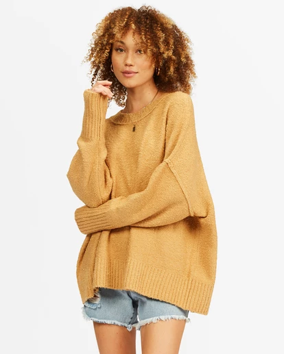 BILLABONG Endless Nights Oversized Crewneck Sweater WHITE CAP 2 BILLABONG Endless Nights Oversized Crewneck Sweater WHITE CAP - Image 2