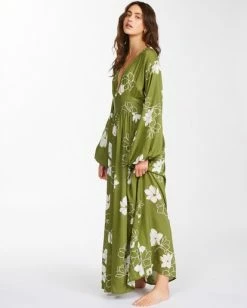 BILLABONG Night Bloom Long Sleeve Maxi Dress BLACK -Women Clothing Shop abjwd00151 billabongw frn sd1