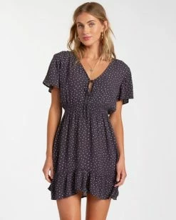 BILLABONG Day Trippin Dress OFF BLACK