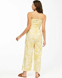 BILLABONG Forward Feelings Jumpsuit VINTAGE YELLOW -Women Clothing Shop abjwd00200 billabongw vyl bck1