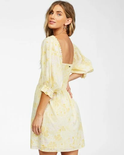 BILLABONG Groovy Girl Woven Dress YELLOW FADE 4 BILLABONG Groovy Girl Woven Dress YELLOW FADE - Image 4