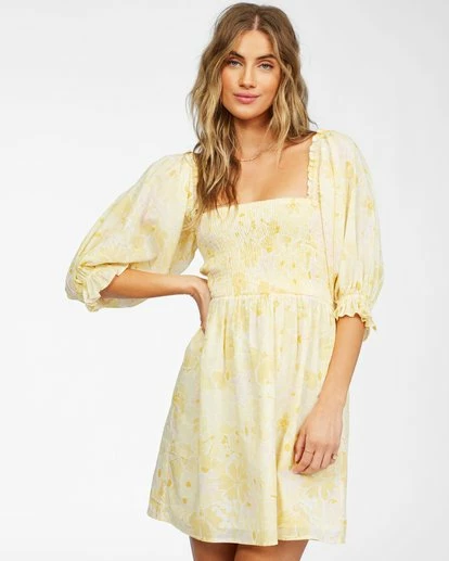 BILLABONG Groovy Girl Woven Dress YELLOW FADE 2 BILLABONG Groovy Girl Woven Dress YELLOW FADE - Image 2
