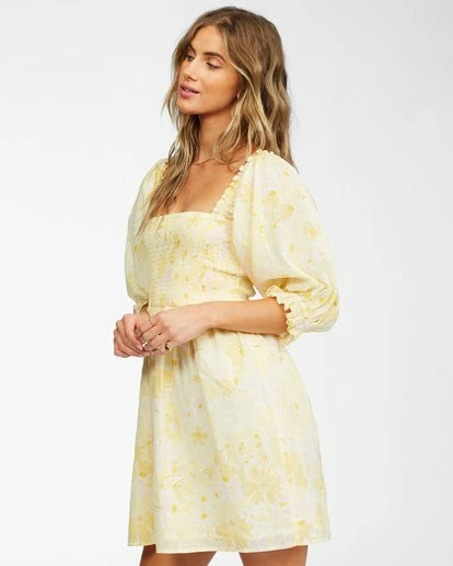 BILLABONG Groovy Girl Woven Dress YELLOW FADE 3 BILLABONG Groovy Girl Woven Dress YELLOW FADE - Image 3