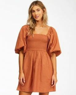 BILLABONG Paradise Days Mini Dress SAHARA 7 BILLABONG Paradise Days Mini Dress SAHARA -Women Clothing Shop abjwd00250 billabongw brz frt1