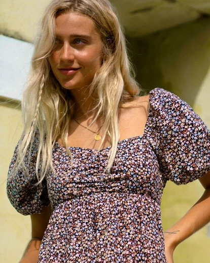 BILLABONG Be Mine Babydoll Dress SALT CRYSTAL 4 BILLABONG Be Mine Babydoll Dress SALT CRYSTAL - Image 4